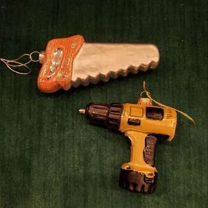 Christmas Tool Ornaments Saw & Drill
